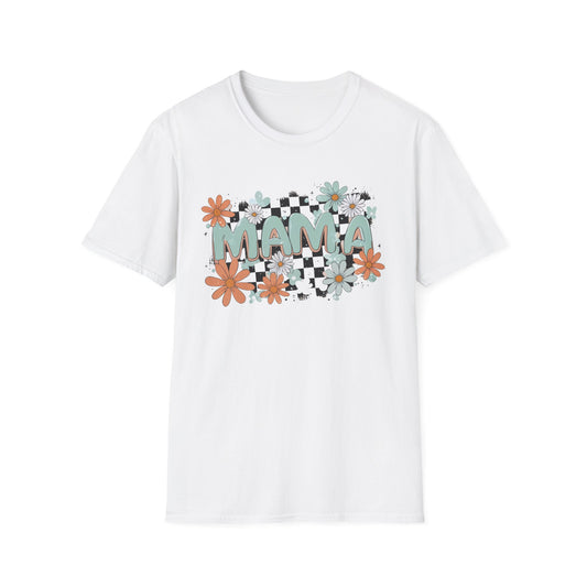 Mama Floral Checkerboard T-Shirt