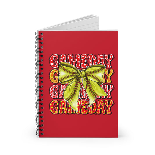 Gameday Cheer Spiral Notebook — 'GAMEDAY' Graphic with Yellow Bow