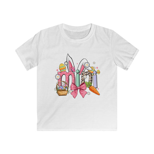 Kids Easter Bunny Tee — Cute 'mio' Pastel Bunny & Carrot Design