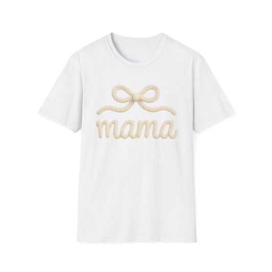 Mama Bow T-Shirt — Soft Feminine "mama" Script Tee (Mother's Day Gift)