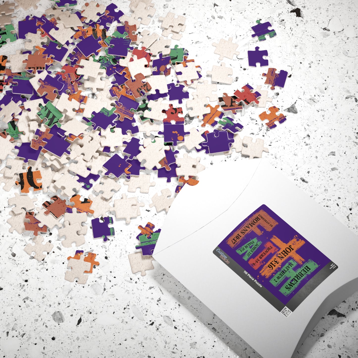 Christian Scripture Puzzle — John 3:16 & Favorite Bible Verses (110–1014 pcs)