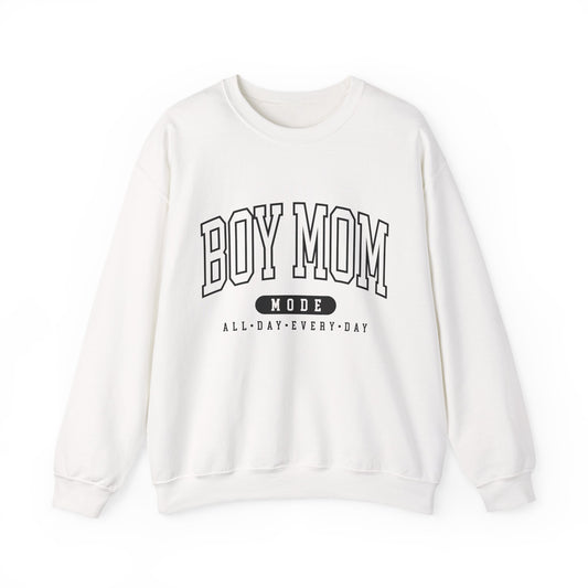 Boy Mom Crewneck Sweatshirt – "Boy Mom Mode: All Day Every Day"
