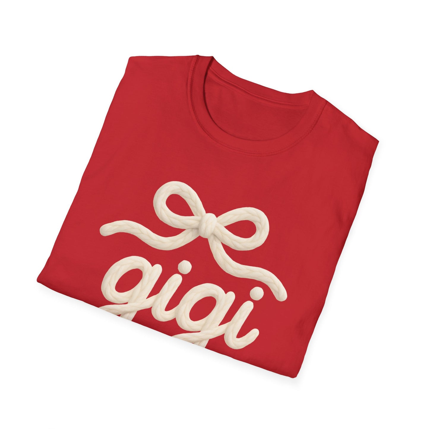 Gigi Script Bow T-Shirt — Cute Grandma Gigi Gift