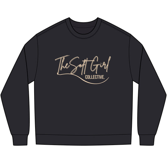 Long Sleeve Tee — "The Soft Girl Collective" Metallic Script