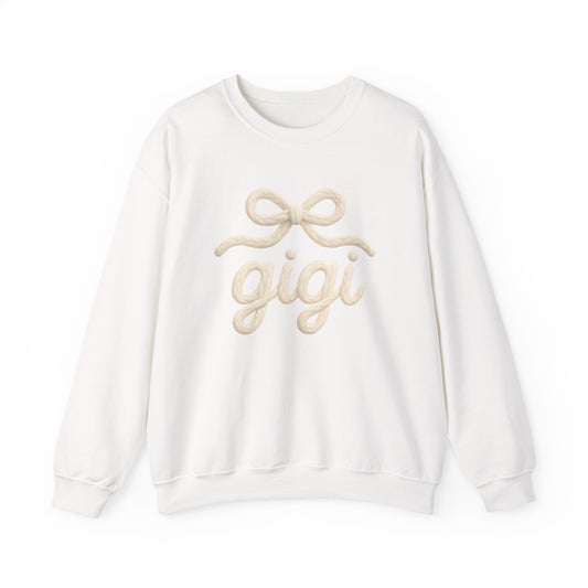 Gigi Cozy Crewneck Sweatshirt – Soft Script Bow Graphic