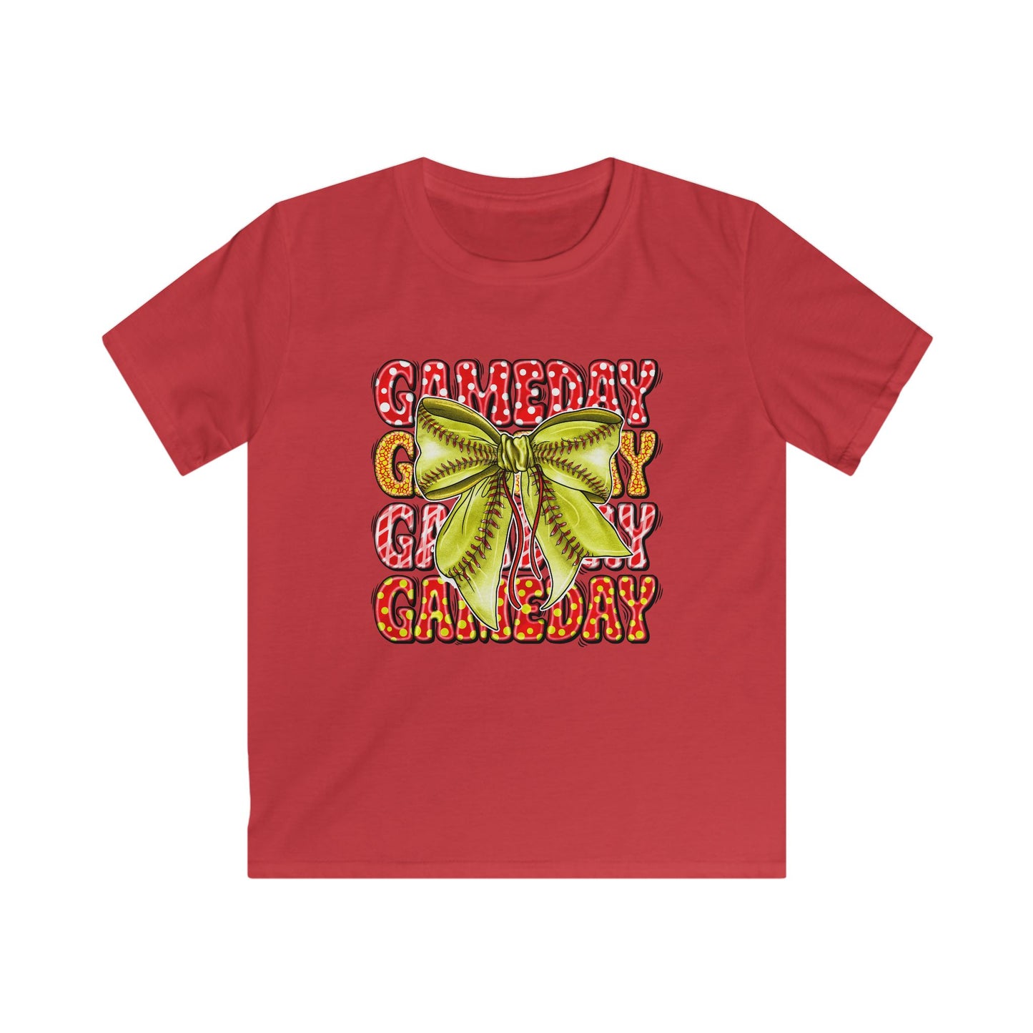 Kids Tee — 'Game Day' Softball Bow Graphic