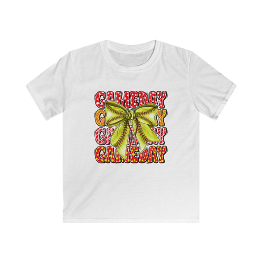 Kids Tee — 'Game Day' Softball Bow Graphic