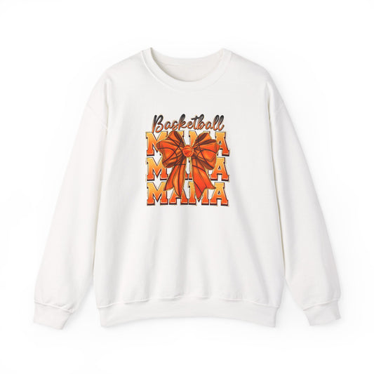Basketball Mama Sweatshirt — Orange Ribbon Court Mom Crewneck