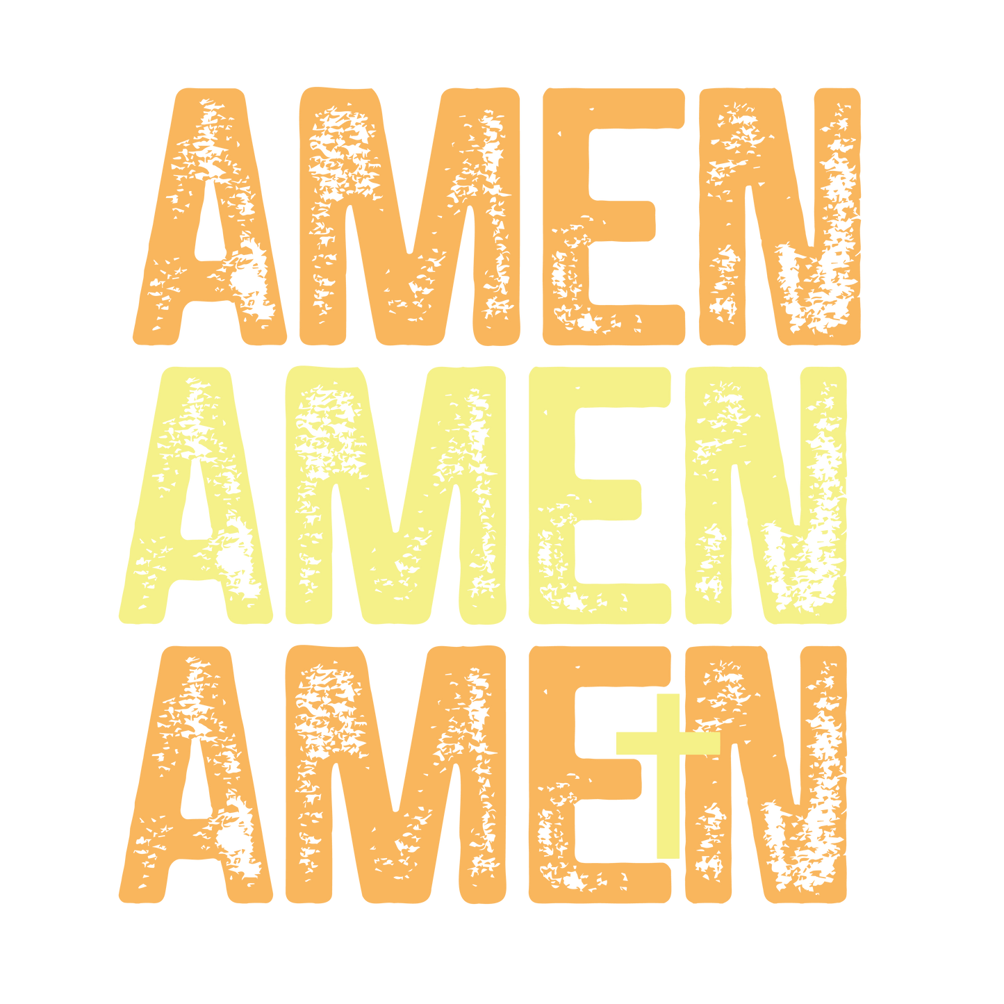 Amen Repeat T-Shirt — Vintage Block Text Christian Tee