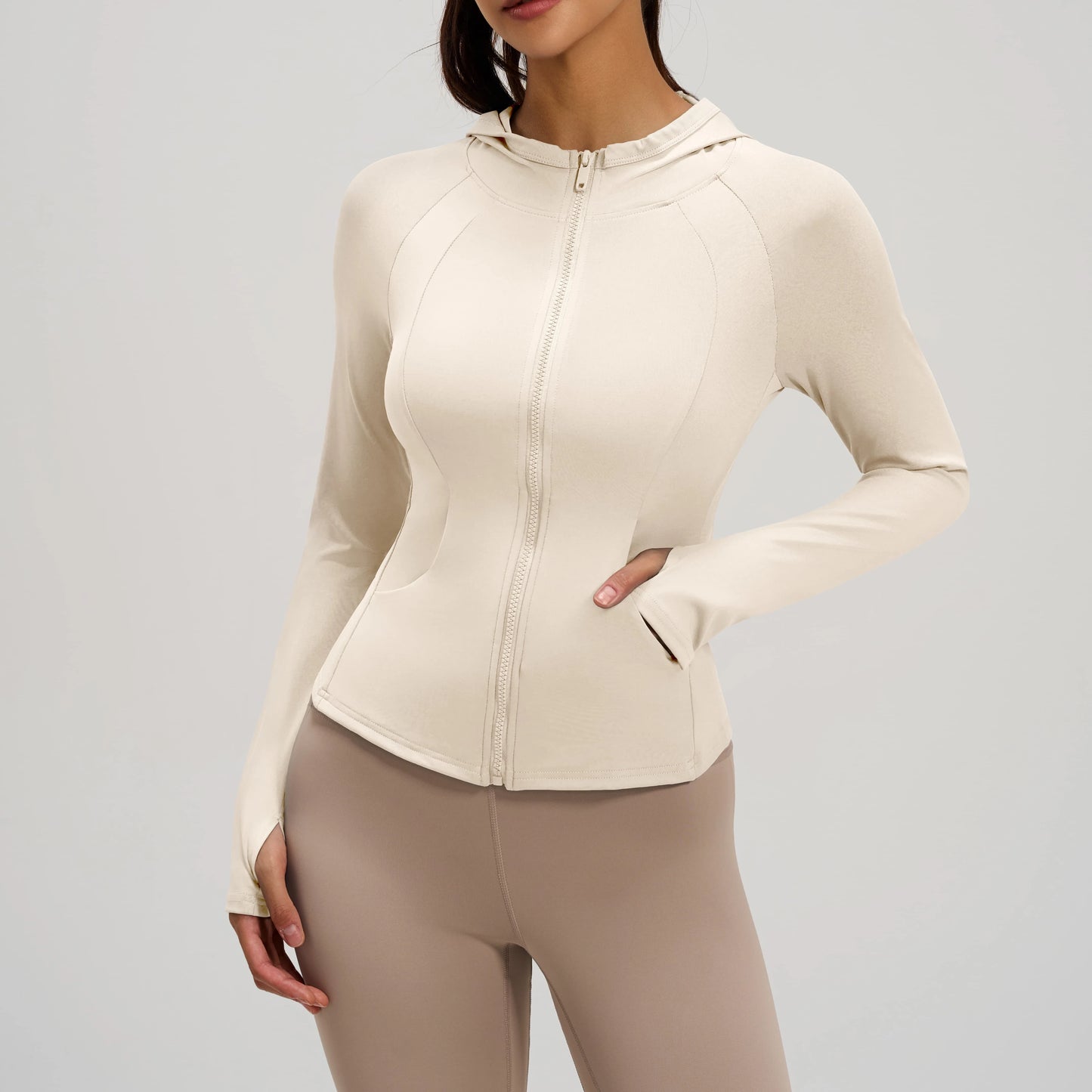 Striped Regular Fit Women's Sports Jacket-Sweat-Wicking- no collar