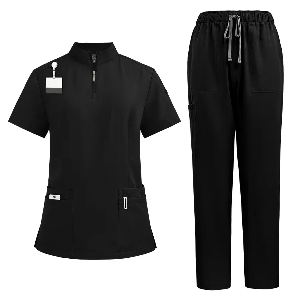 Medical Nurse Surgical Uniforms Woman Scrub Set