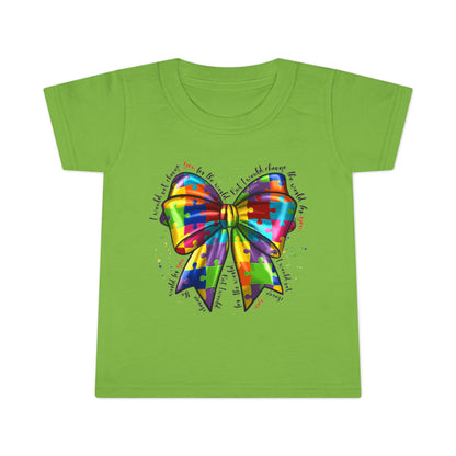 Autism Awareness Puzzle Ribbon Bow Toddler T-Shirt