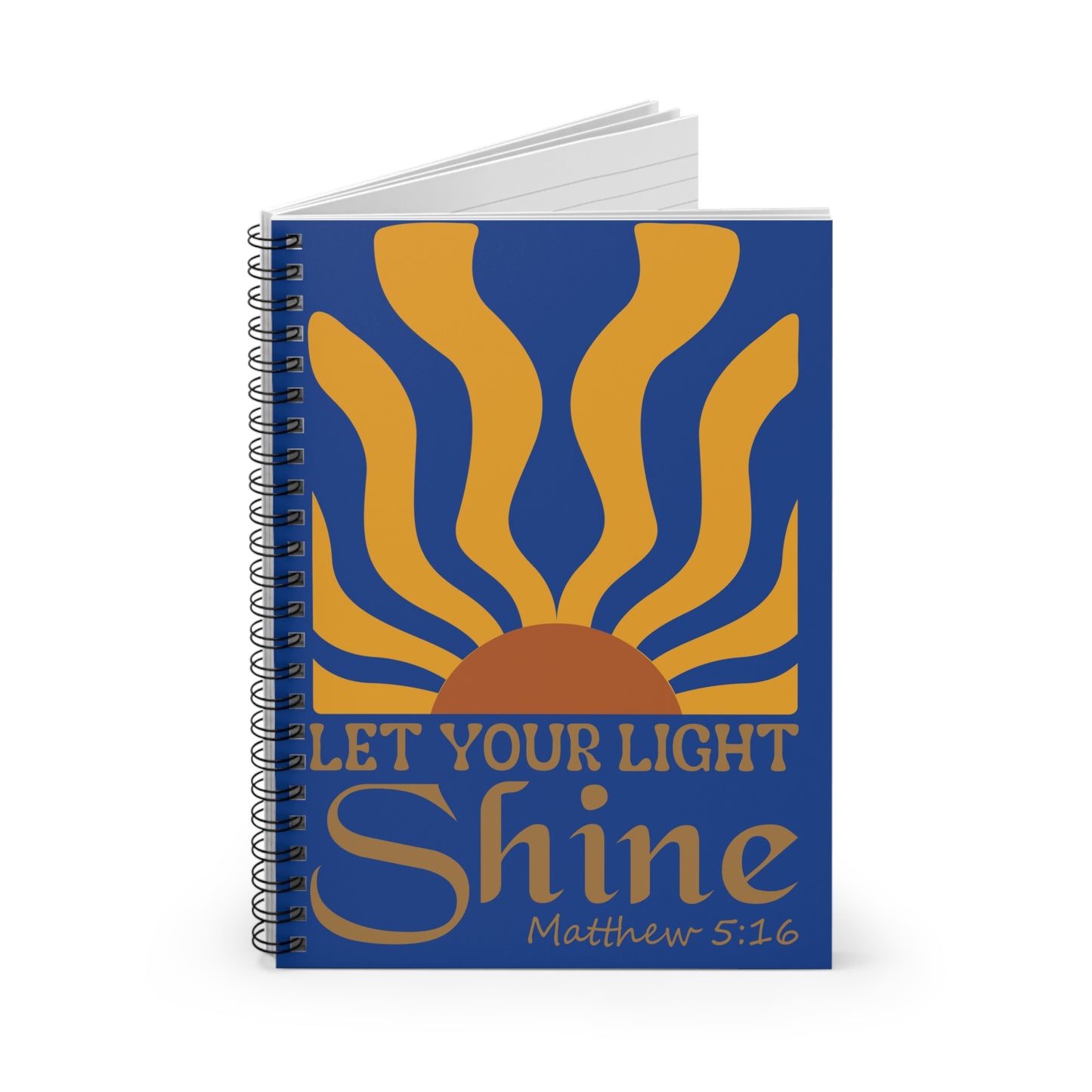 Notebook — “Let Your Light Shine” Inspirational Spiral Journal (Matthew 5:16)