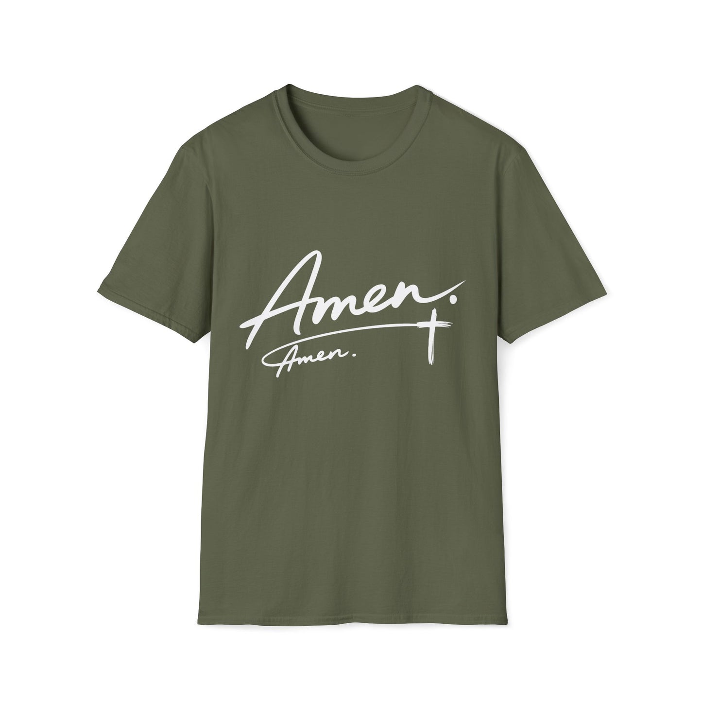 Amen Script T-Shirt — Faith-Inspired Christian Tee with Cross
