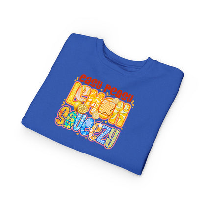 Toddler Sweatshirt - "Easy Peasy Lemon Squeezy" Colorful Retro Graphic
