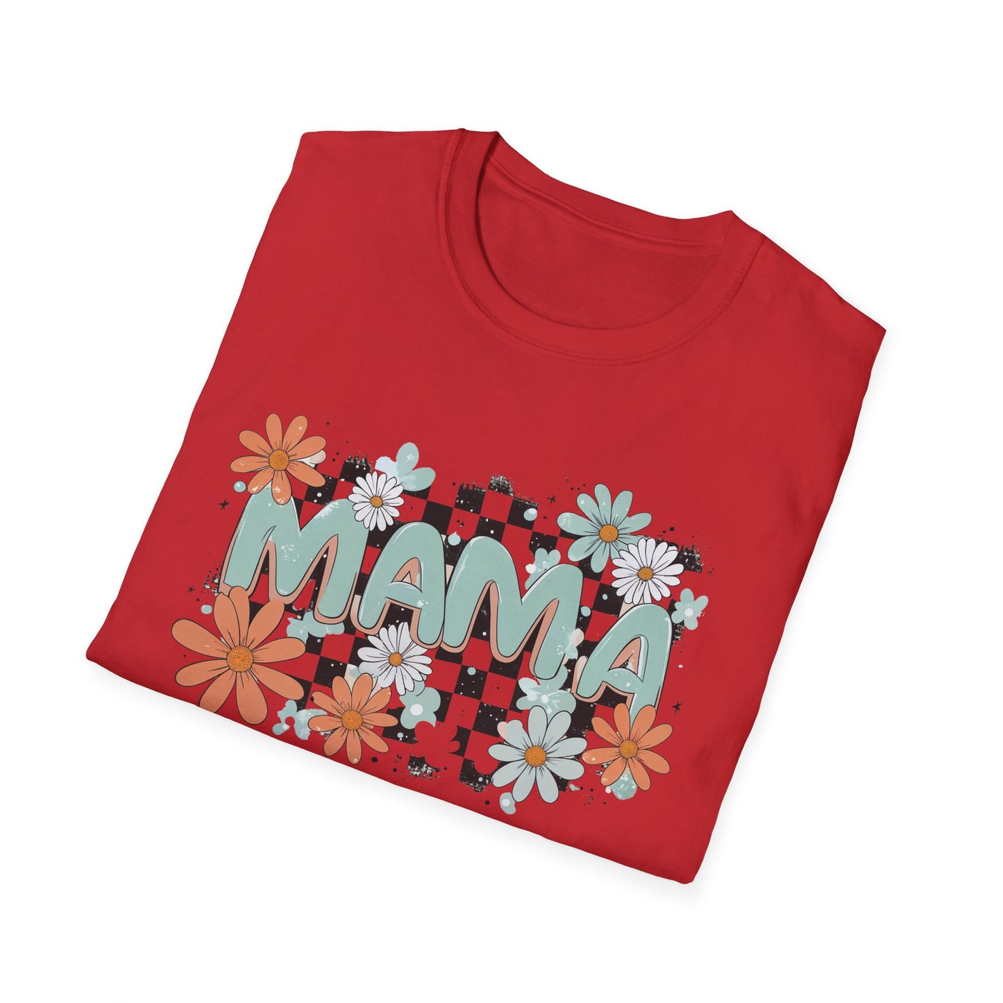 Mama Floral Checkerboard T-Shirt