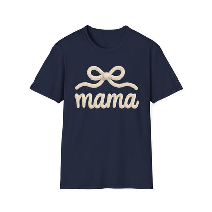 Mama Bow T-Shirt — Soft Feminine "mama" Script Tee (Mother's Day Gift)