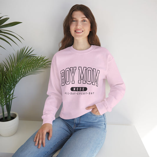 Boy Mom Crewneck Sweatshirt – "Boy Mom Mode: All Day Every Day"