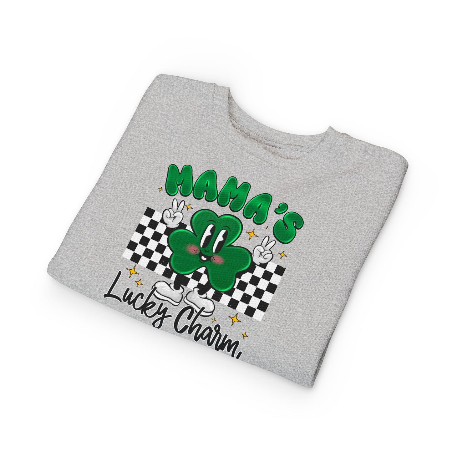 Mama's Lucky Charm Toddler Sweatshirt – Cute St. Patrick's Day Clover Crewneck