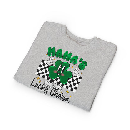 Mama's Lucky Charm Toddler Sweatshirt – Cute St. Patrick's Day Clover Crewneck
