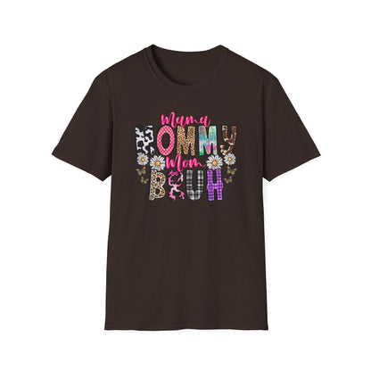 Mommy Brűh Graphic T-Shirt — Colorful Leopard & Floral Mom Shirt