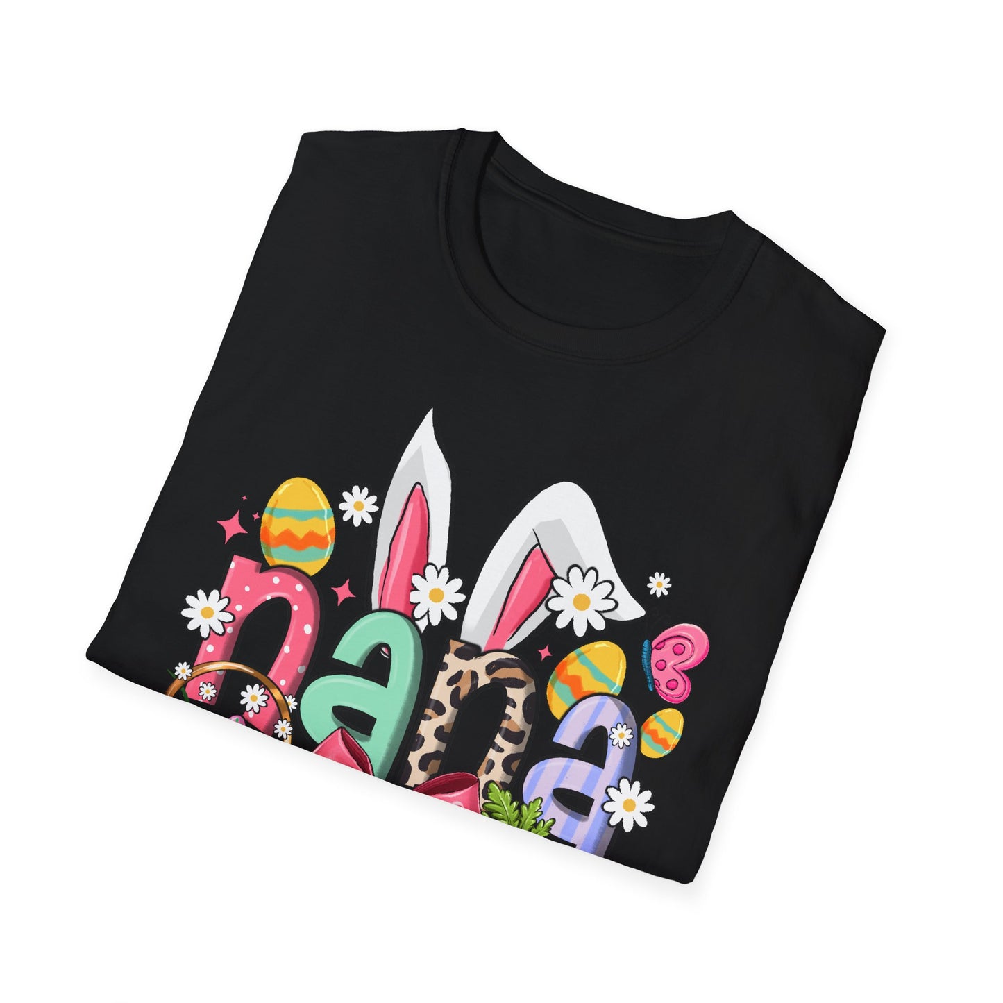 Nana Easter Bunny T-Shirt — Cute Spring Floral & Basket Design