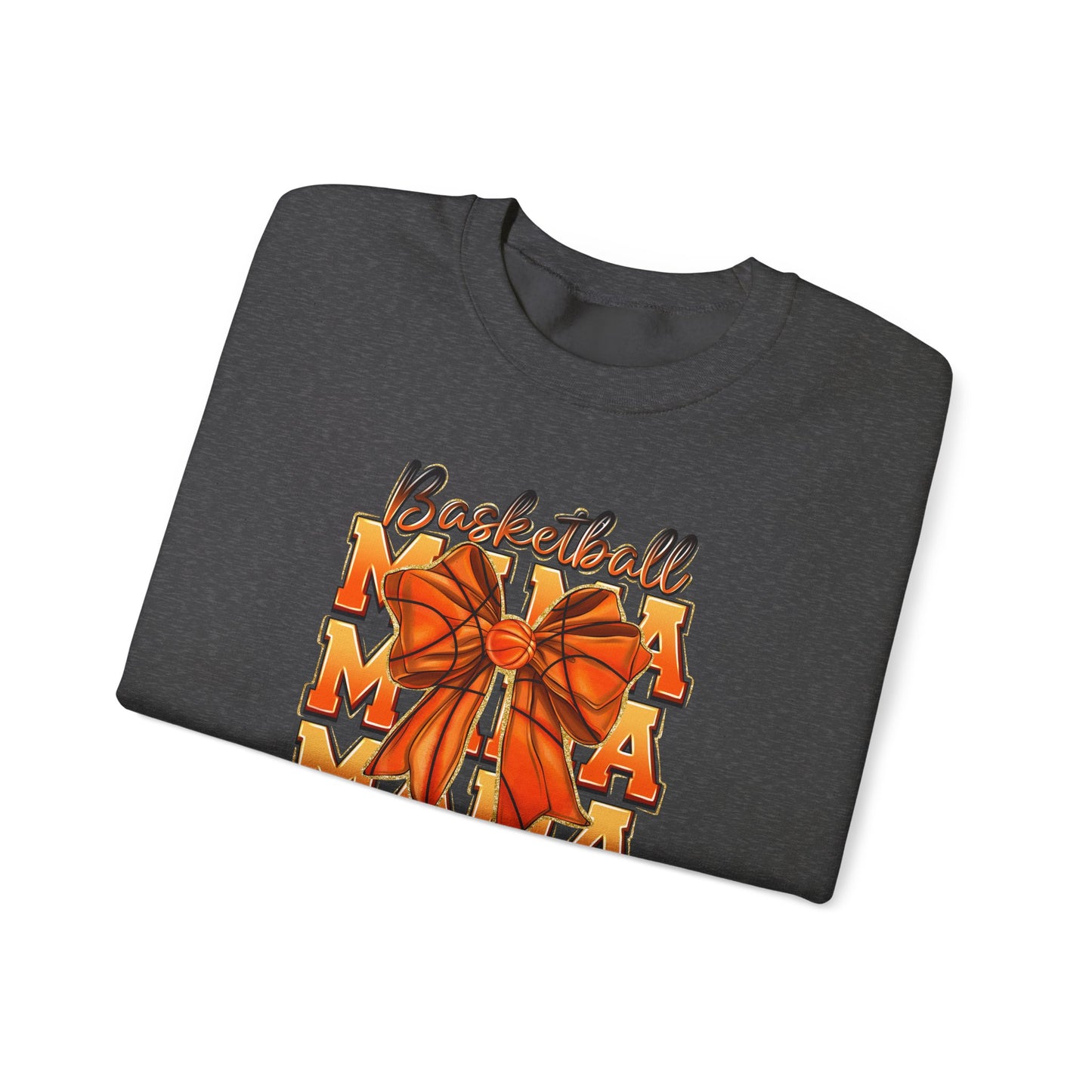 Basketball Mama Sweatshirt — Orange Ribbon Court Mom Crewneck