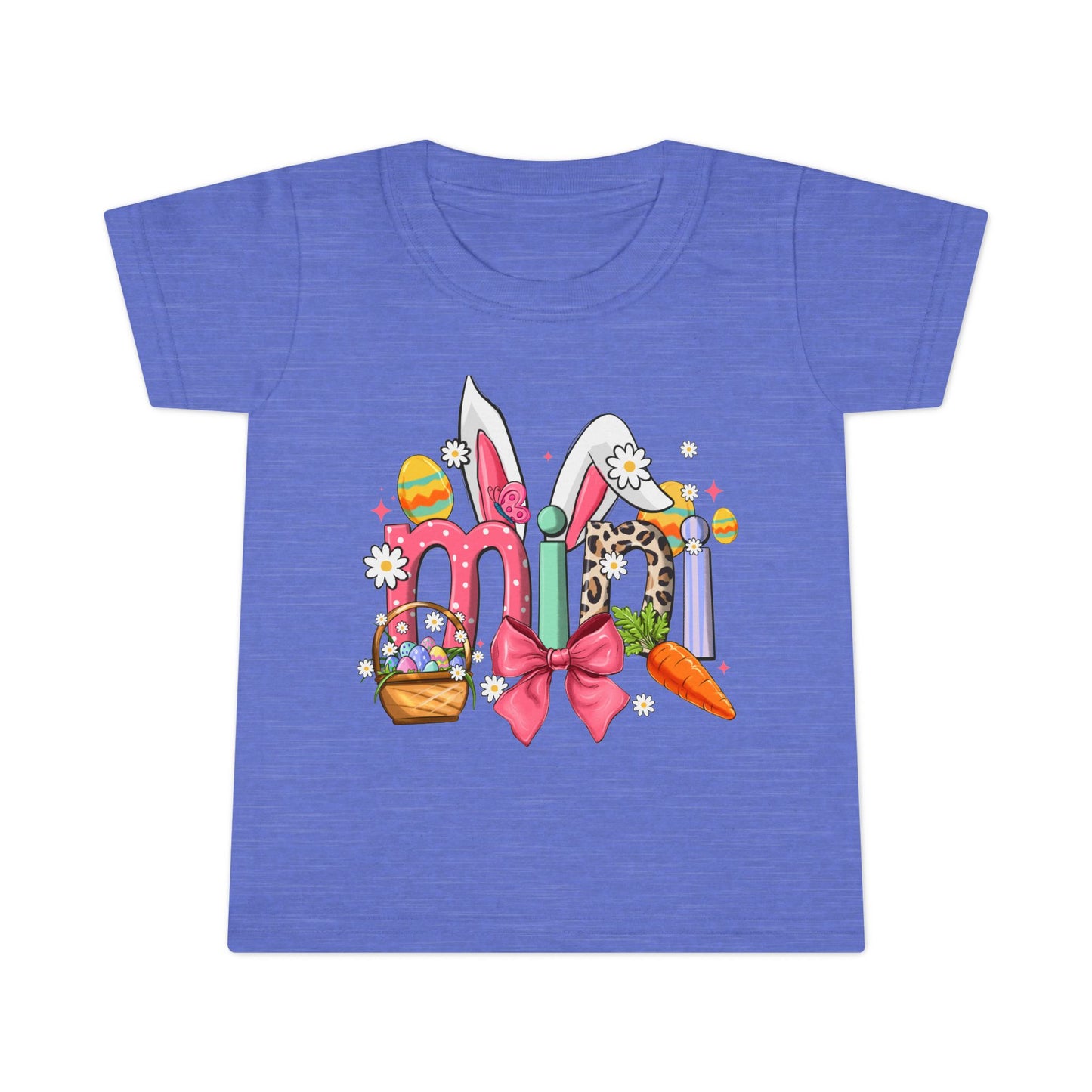 Easter Bunny Letters Toddler T-Shirt — Cute Spring Easter Egg & Carrot Design