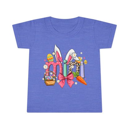 Easter Bunny Letters Toddler T-Shirt — Cute Spring Easter Egg & Carrot Design