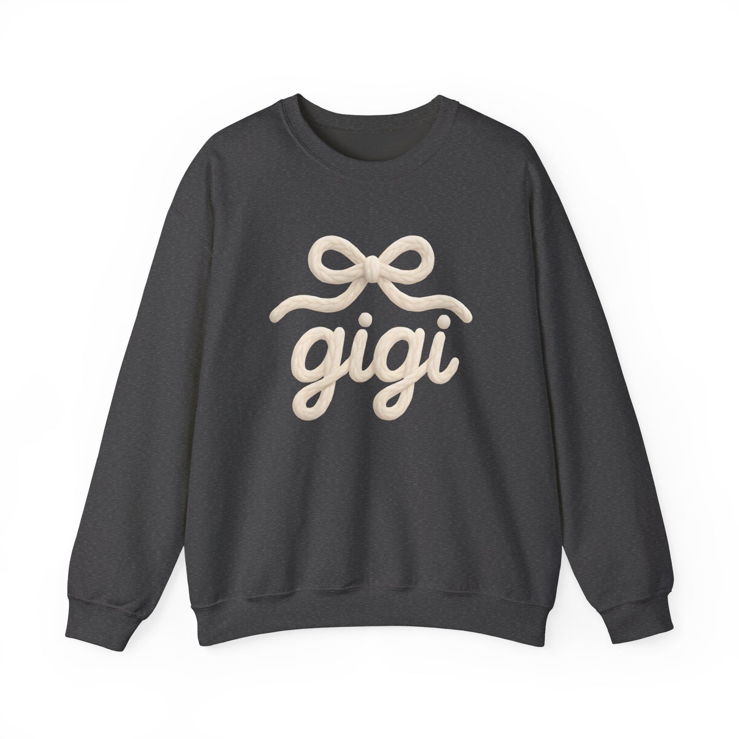 Gigi Cozy Crewneck Sweatshirt – Soft Script Bow Graphic