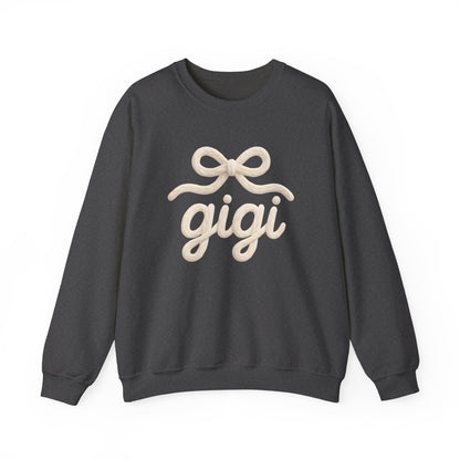 Gigi Cozy Crewneck Sweatshirt – Soft Script Bow Graphic