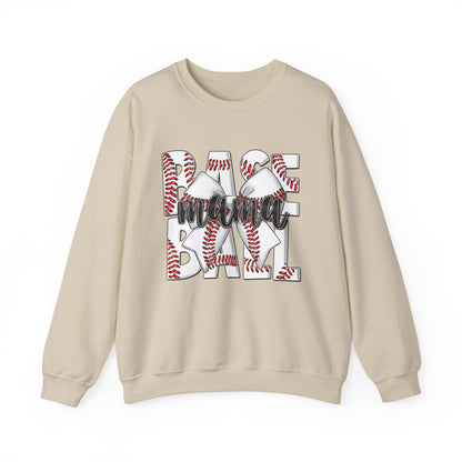 Baseball Mom Crewneck Sweatshirt — 'Base Mom' Graphic Pullover