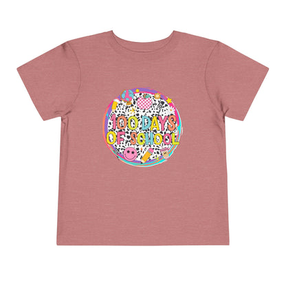 Toddler Tee — "100 Days of School" Colorful Celebration Shirt