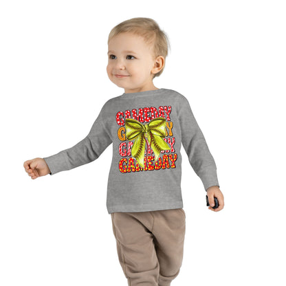 Gameday Toddler Long Sleeve Tee – Cheer Bow Football Fan Shirt