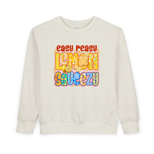 Toddler Sweatshirt - "Easy Peasy Lemon Squeezy" Colorful Retro Graphic