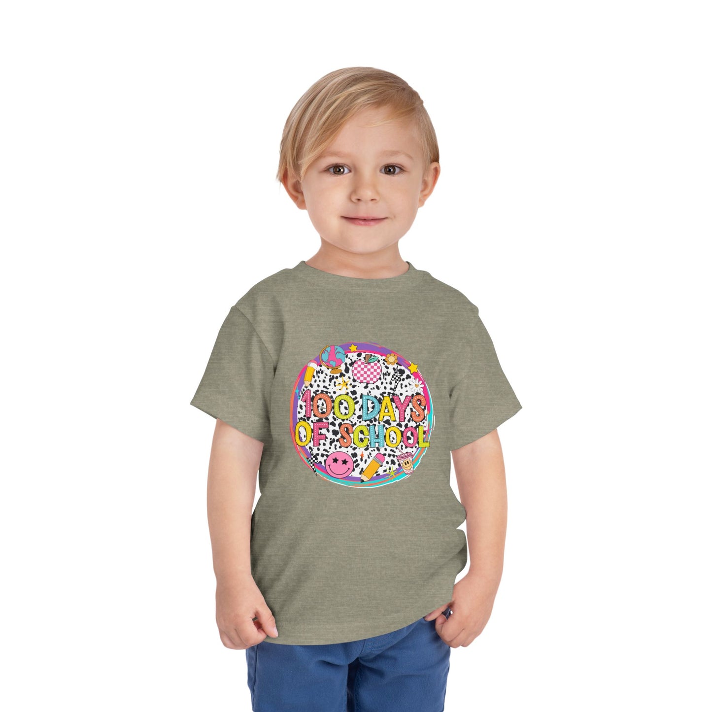 Toddler Tee — "100 Days of School" Colorful Celebration Shirt