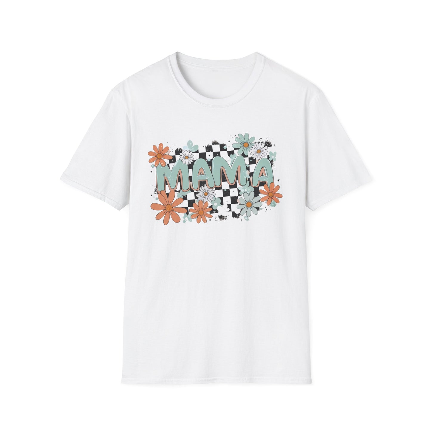 Mama Floral Checkerboard T-Shirt