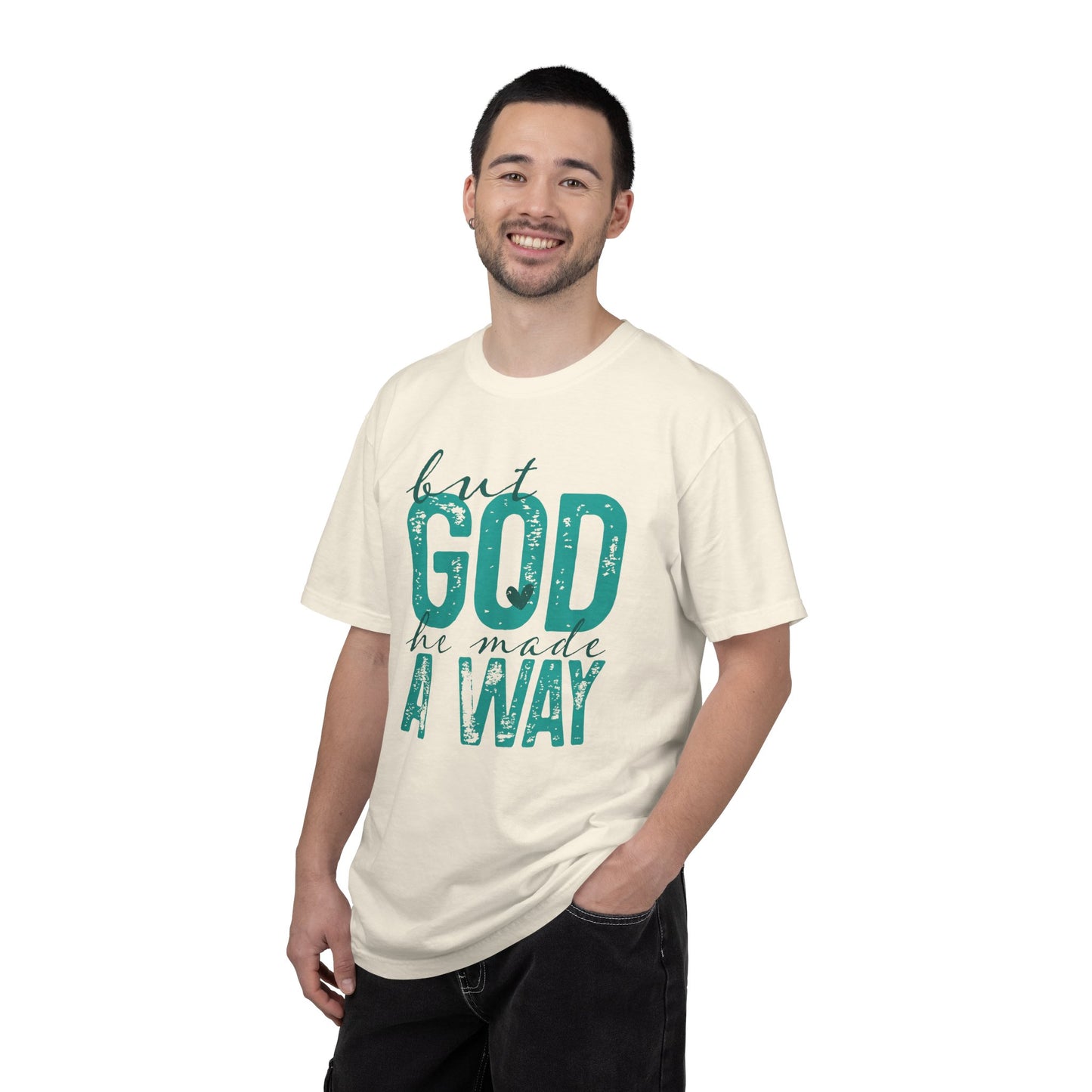 Christian T-Shirt — “But God He Made A Way” Inspirational Faith Tee