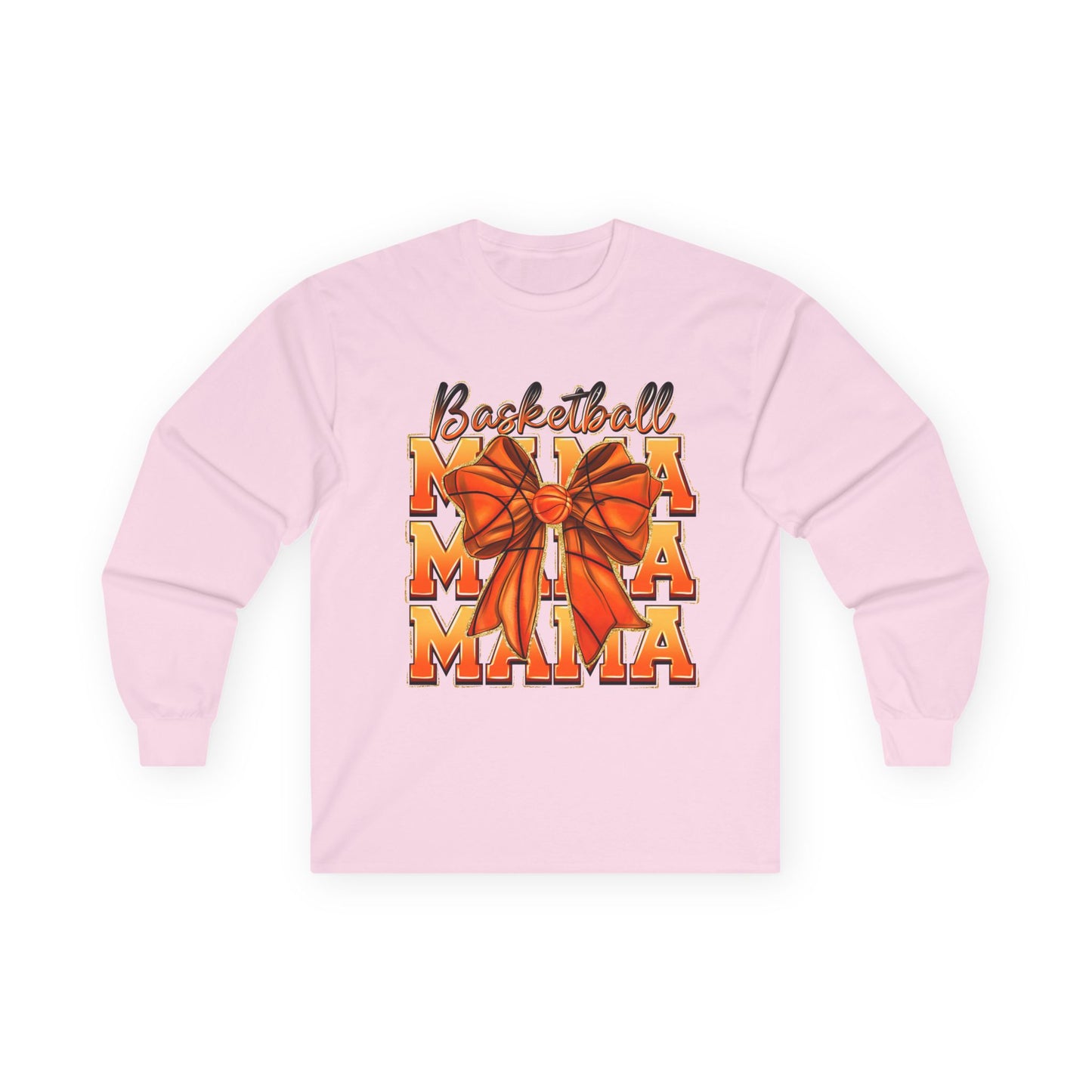 Basketball Mama Long Sleeve Tee — Orange Bow Mom Shirt