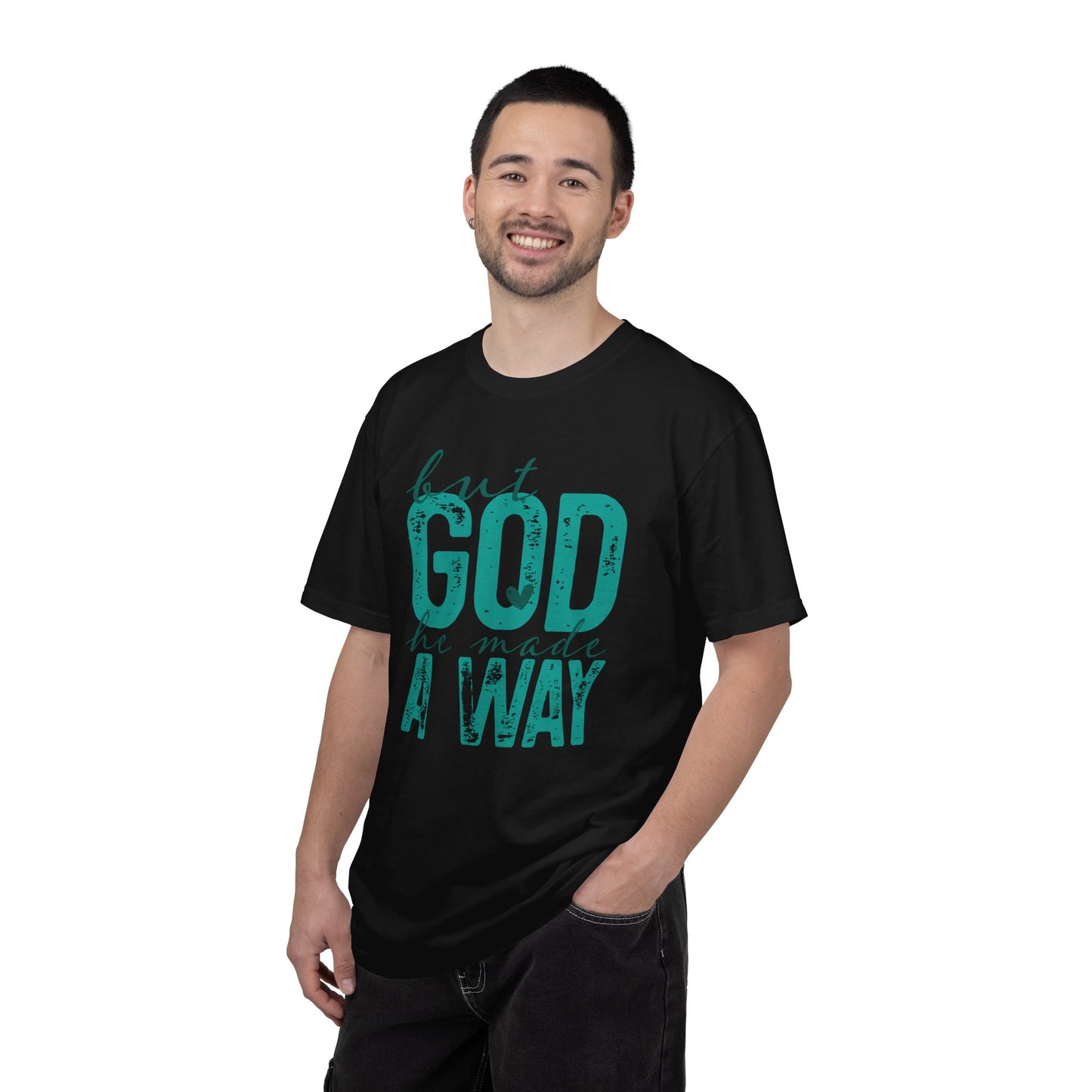 Christian T-Shirt — “But God He Made A Way” Inspirational Faith Tee
