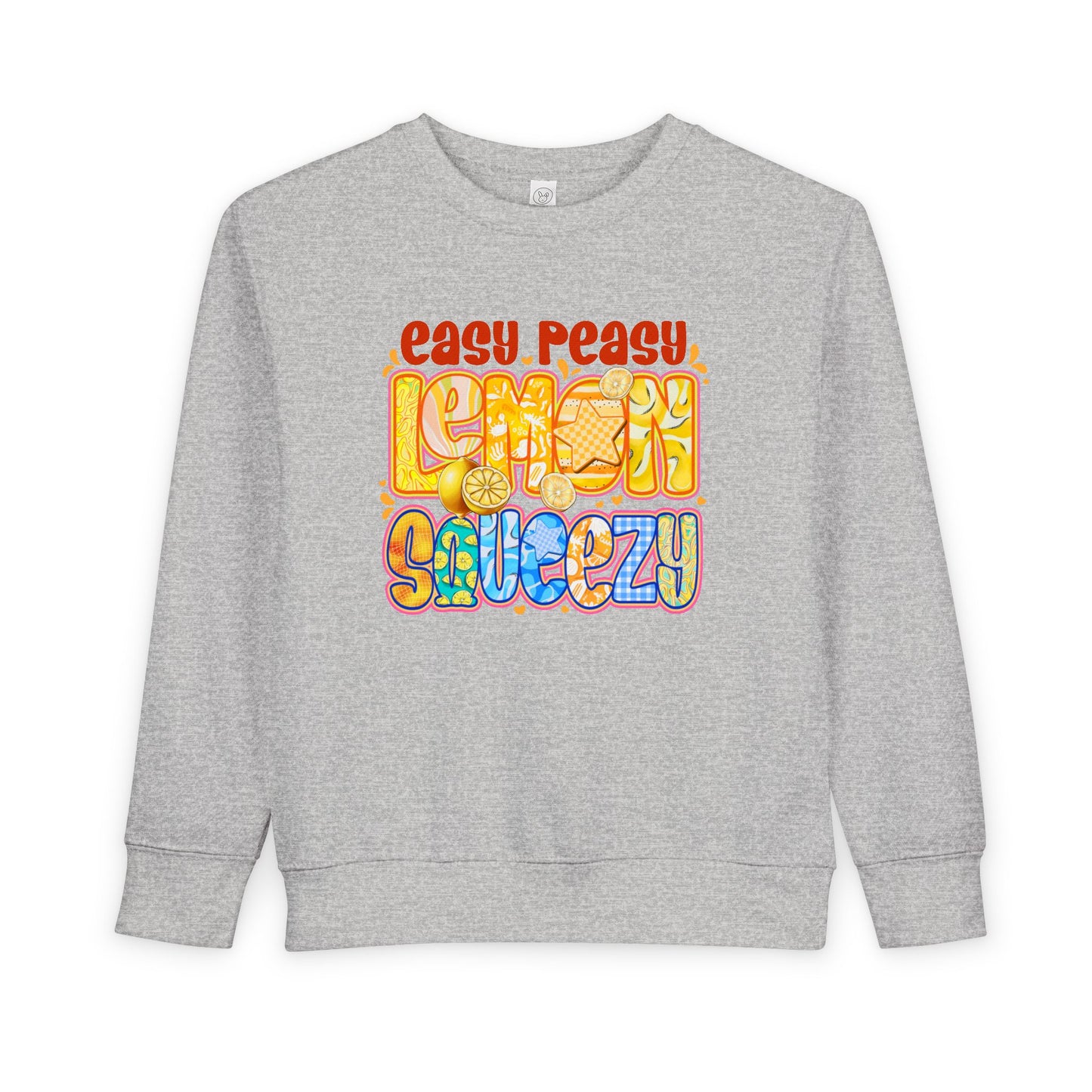 Toddler Sweatshirt - "Easy Peasy Lemon Squeezy" Colorful Retro Graphic