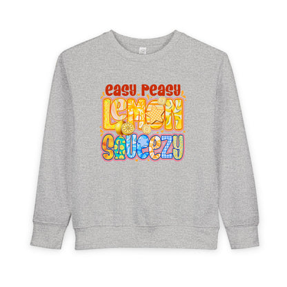 Toddler Sweatshirt - "Easy Peasy Lemon Squeezy" Colorful Retro Graphic