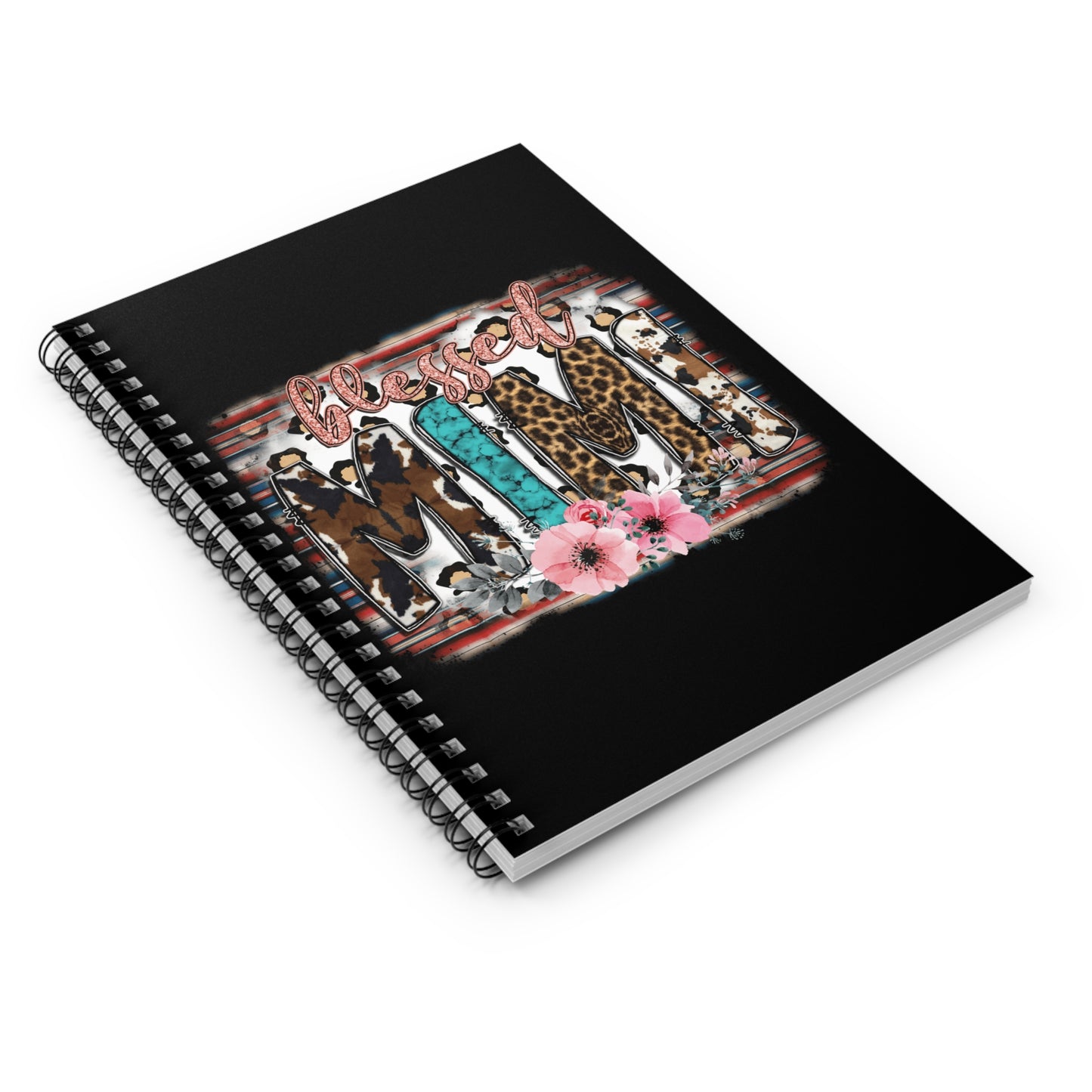 Blessed Mom Spiral Notebook — Leopard & Floral Journal for Mothers