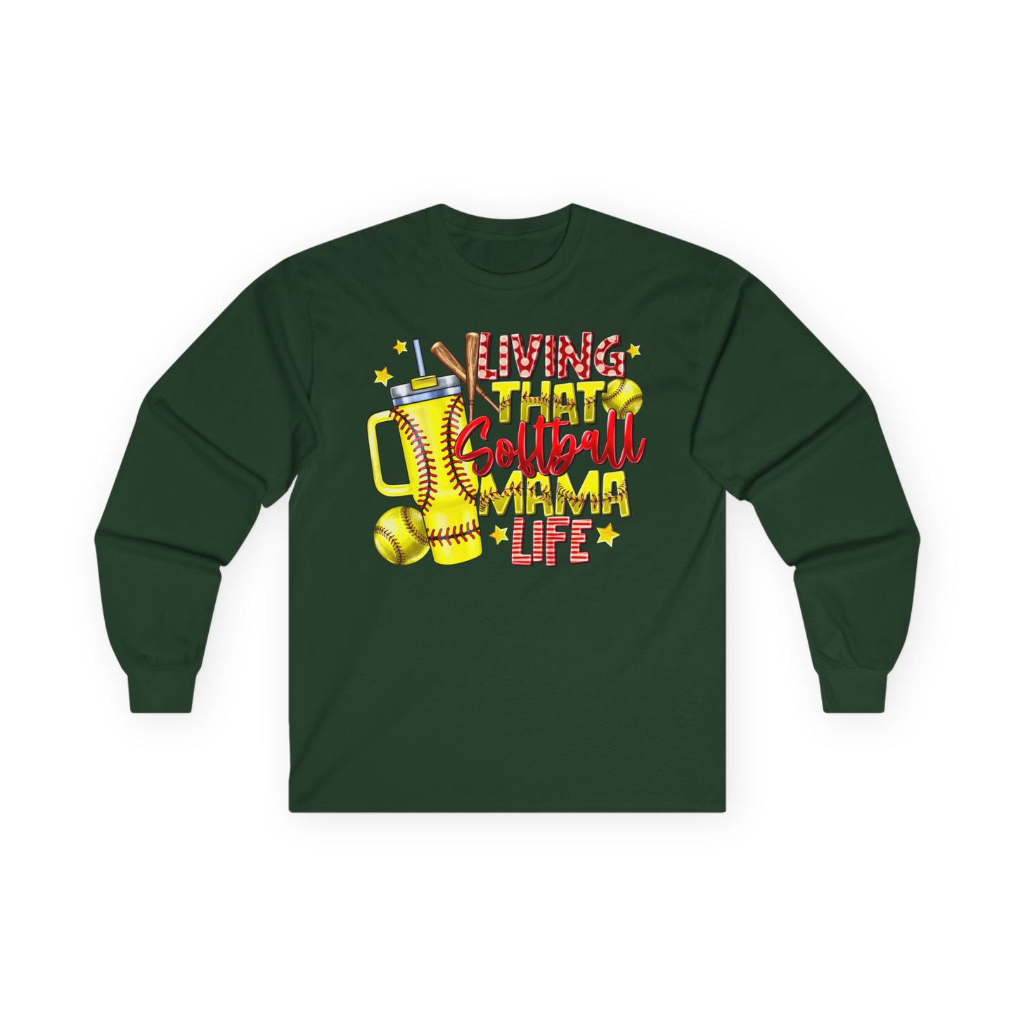 Softball Mama Life Long Sleeve Tee – "Living That Softball Mama Life" Graphic