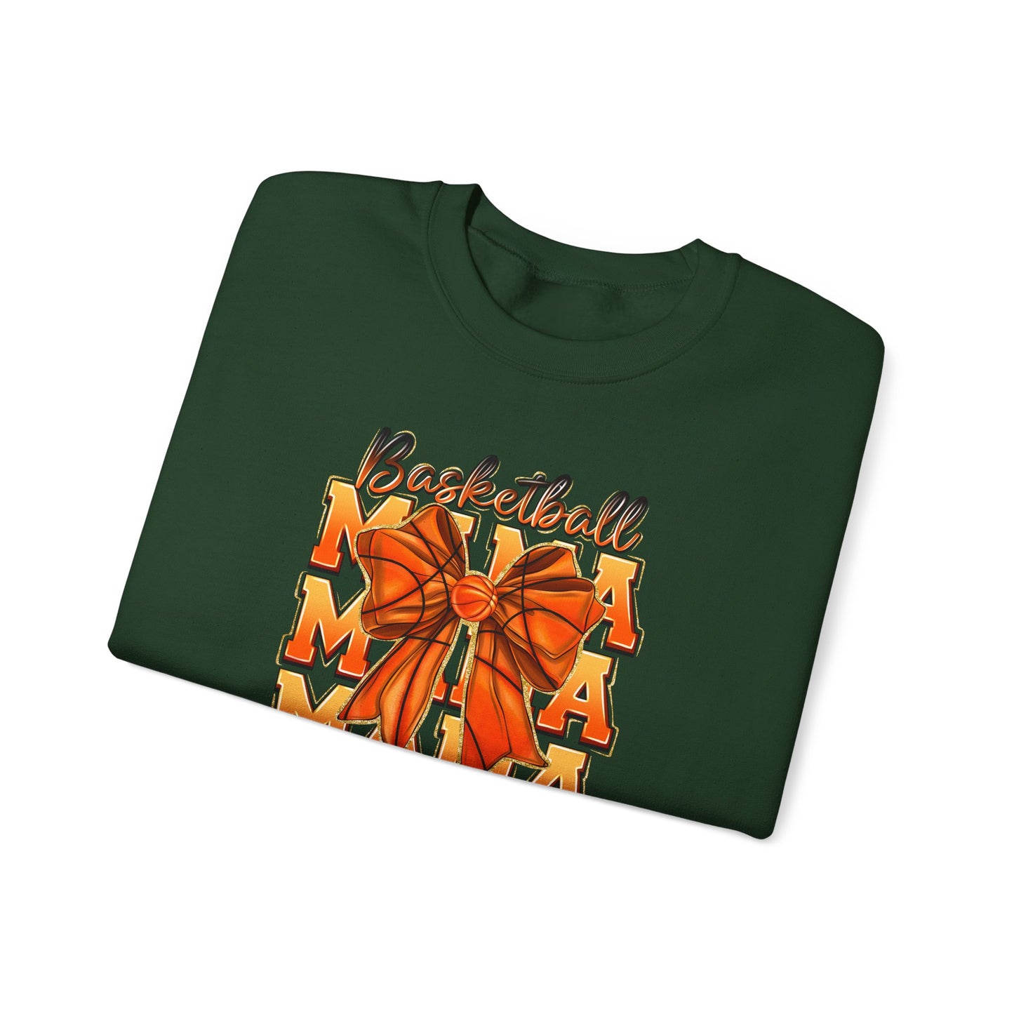 Basketball Mama Sweatshirt — Orange Ribbon Court Mom Crewneck