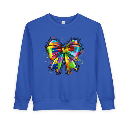 Rainbow Bow Toddler Sweatshirt — Colorful Tie-Dye Bow Graphic for Kids
