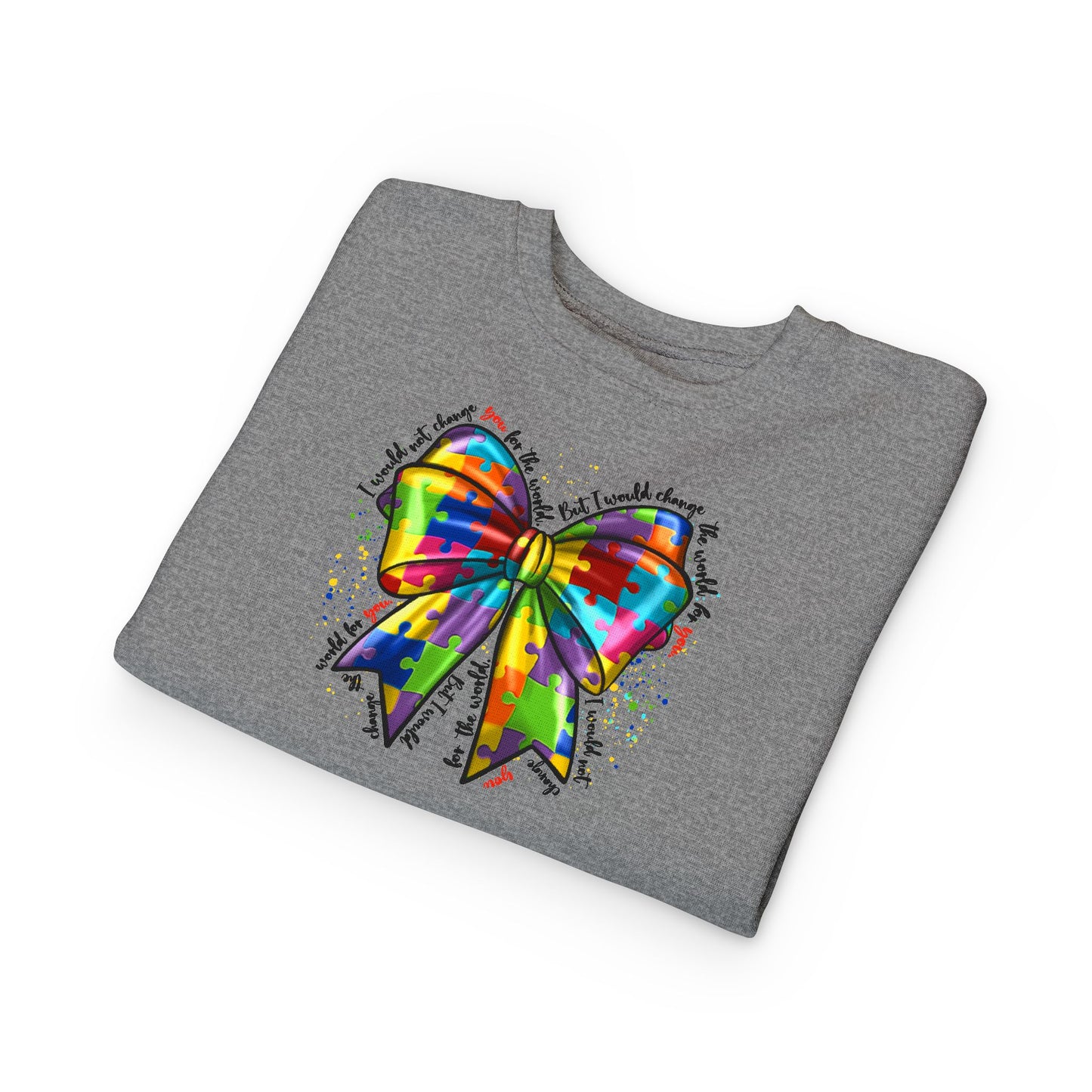 Rainbow Bow Toddler Sweatshirt — Colorful Tie-Dye Bow Graphic for Kids