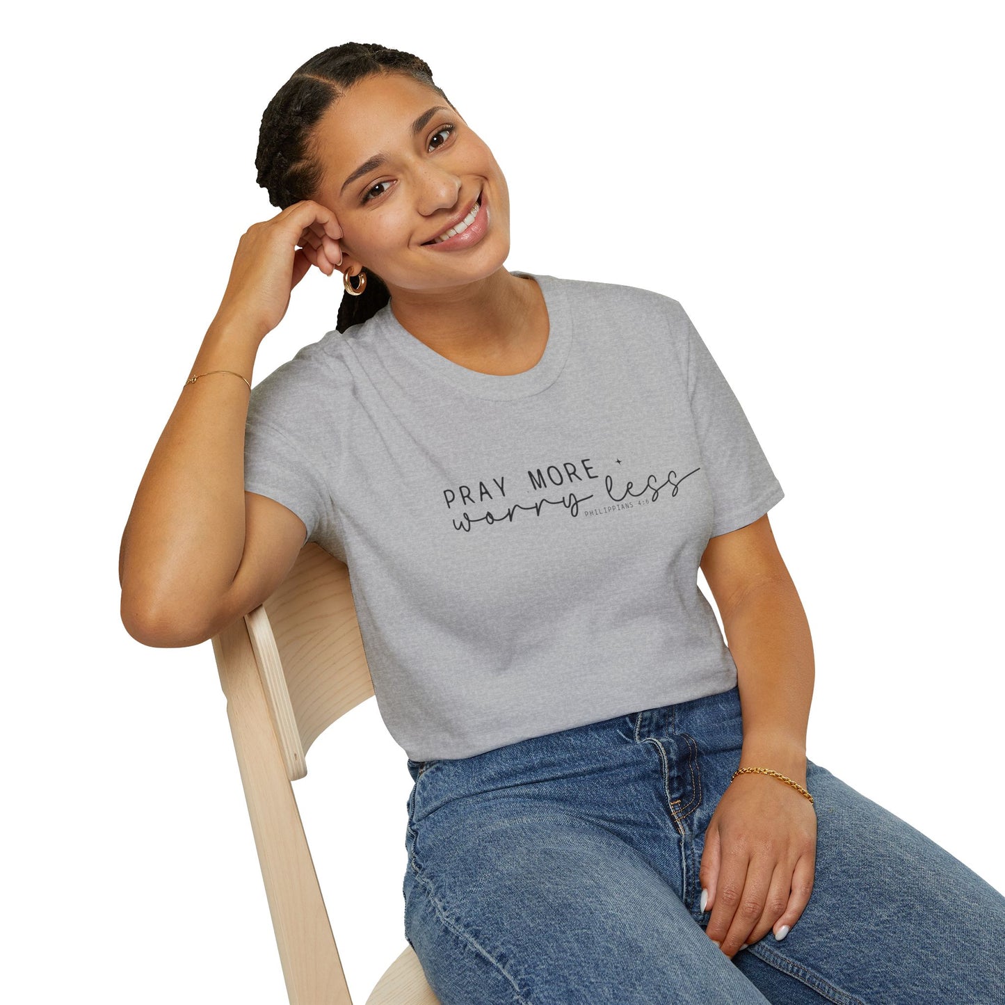 Pray More Worry Less T-Shirt — Faith-Inspired Christian Tee