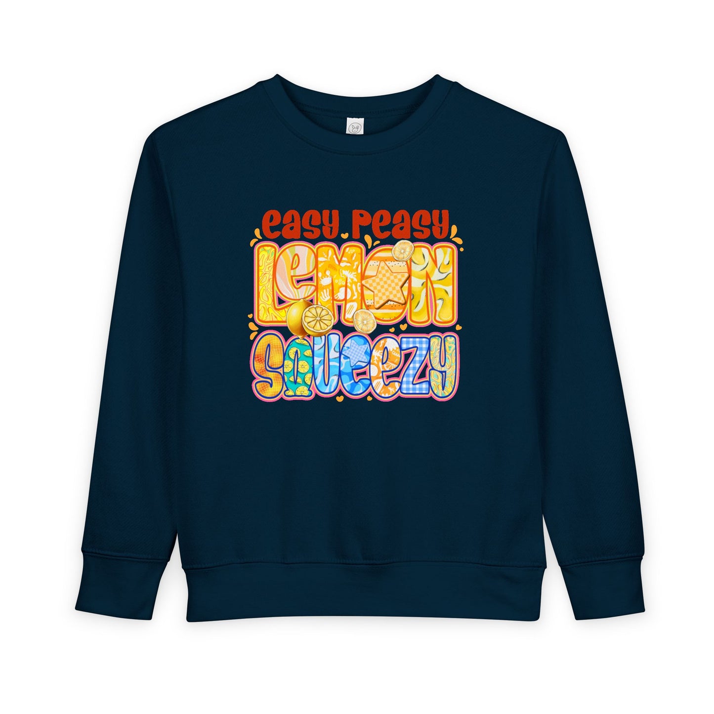 Toddler Sweatshirt - "Easy Peasy Lemon Squeezy" Colorful Retro Graphic