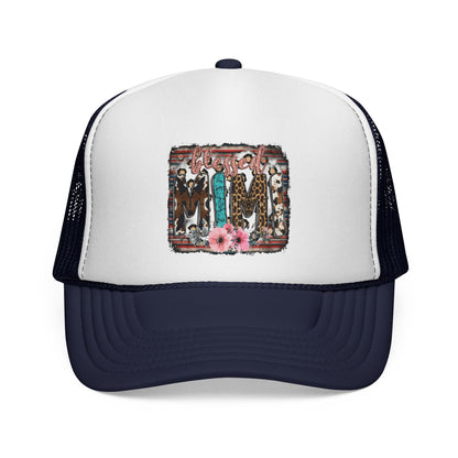 Cowgirl Trio Trucker Cap — Western Floral Graphic Mesh Hat